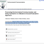 Promoting Environmental Communication and Policy Formation: A Utilization-Focused Evaluation Approach, Environmental Communication